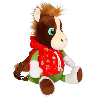 Сладкий новогодний подарок в мягкой игрушке весом 1200 грамм