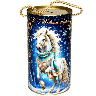 Сладкий подарок на Новый Год в тубе весом 950 грамм