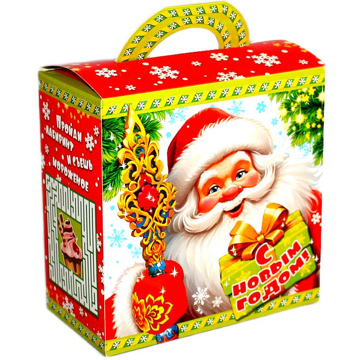 Сладкий подарок на Новый Год в картонной упаковке весом 415 грамм